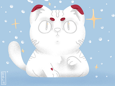 Snow Cat cats characterdesign colorful design digital cat digital illustration doodle flat graphicdesign illustration peaceful pets snow vector