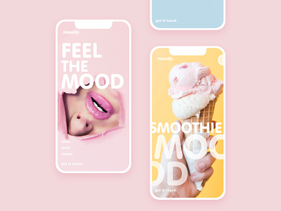 UI Feel the Mood - Moody app branding design graphic minimal mood typography ui web website