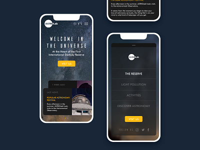 UI AstroLab - Mont Mégantic Canada design iphone x mobile ui ui web webdesign webdesignui