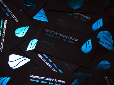 Midnight Shift Cards (2011) branding business cards design foil midnight photography print shift stamp studio web