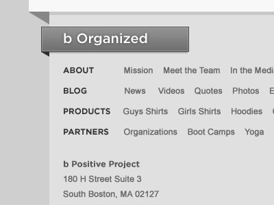 b Positive Project Redesign charity design footer front end interface web