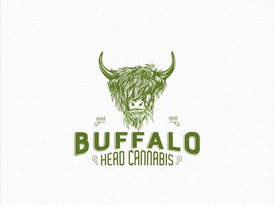 BUFFALO HEAD CANNABIS branding illustration logo vector