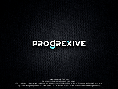 PROGREXIVE design flat illustration logo typography vector