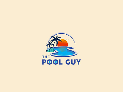 the pool guy design illustration logo vector