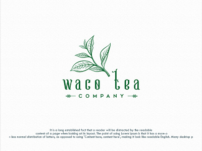 Waco Tea Company design flat logo minimal typography vector website