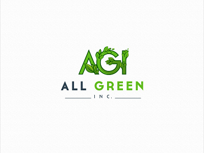 All Green Inc design flat icon logo minimal vector web website