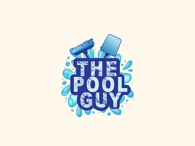 the pool guy design flat logo vector