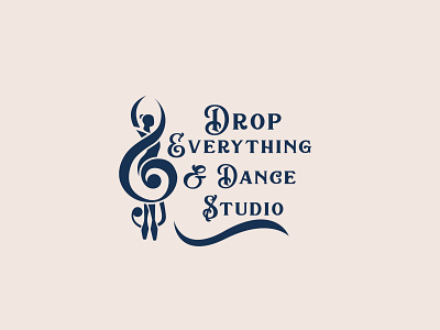 DROP EVERYTHING & DANCE STUDIO design flat illustration logo minimal typography vector