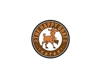 THE HAPPY GOAT CAFEE design flat illustration logo vector