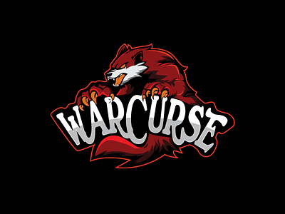 WARCURSE design flat illustration logo typography vector