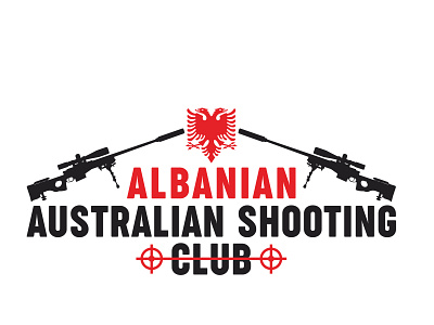 Albanian Australian Shooting ClubAlbanian Australian Shooting Cl design flat illustration logo vector