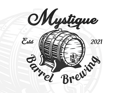 Mystique Barrel Brewing design flat illustration logo typography vector