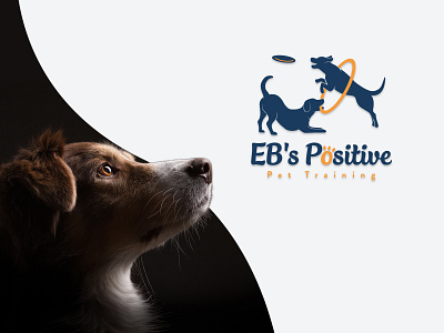 EB's Positive Pet Training design flat illustration logo minimal typography vector
