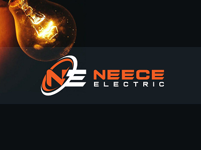 NEECE ELECTRIC design flat illustration logo minimal typography vector
