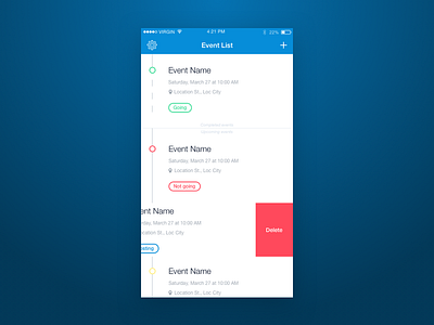 Event Planner App - Style Concept #3