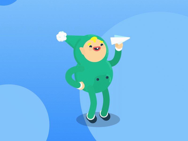 Share it with your friends! 2d animation aftereffects animation app character character animation characterdesign christmas design duik elf face flight green illustration illustrator new year plain rigging vector