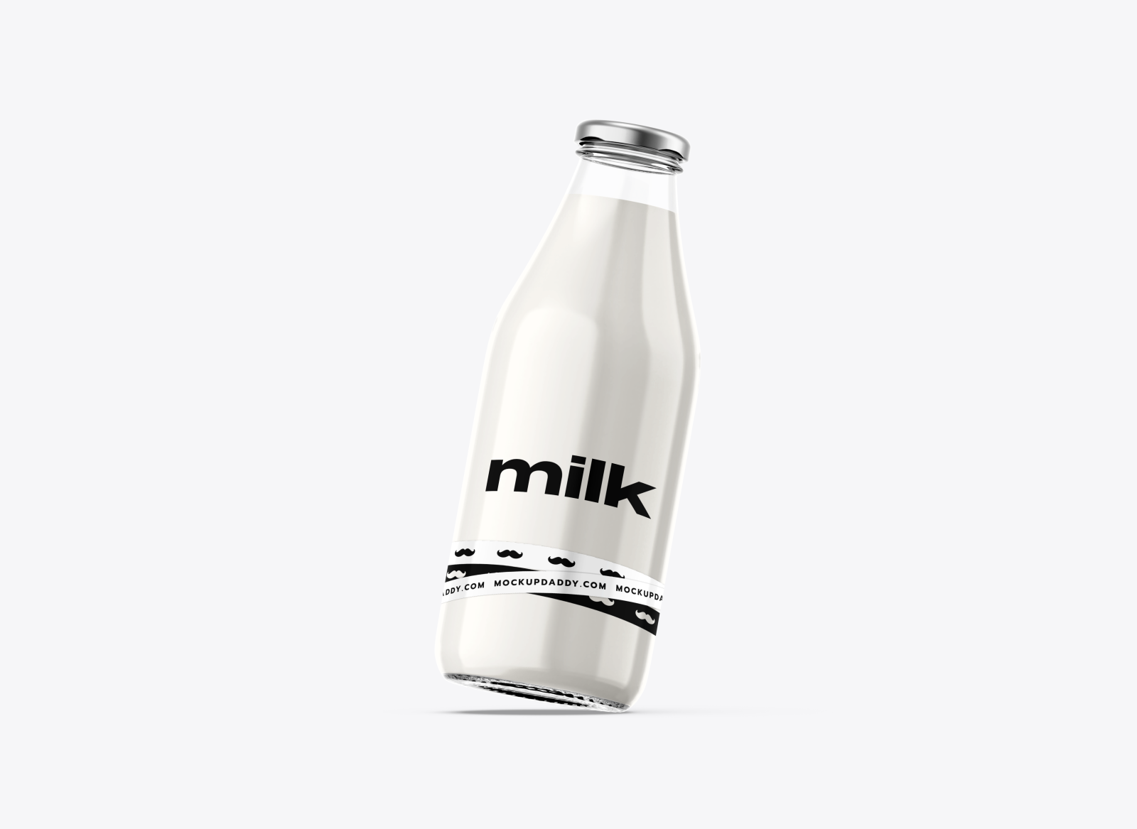 Glass Milk Bottle Mockup - Free Download Images High Quality PNG, JPG