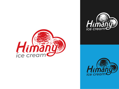 Himany Ice cream logo branding design ice cream illustration logo logo design typography vector