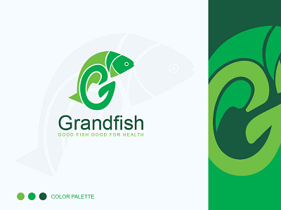 Grandfish Logo branding grand fish grand fish logo design logo logo design vector