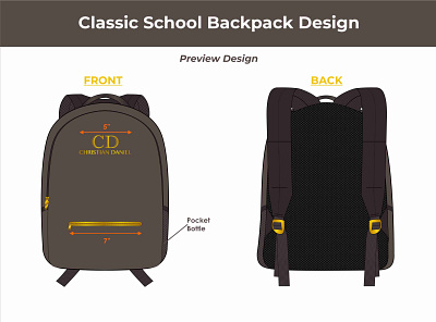 Classic School Backpack Design backpack bag branding clothes design designtracksuitstreetwear fashion fashion design handbag hoodie illustration leather school school bag school bus slingbag streetwear vector waistbag women bag