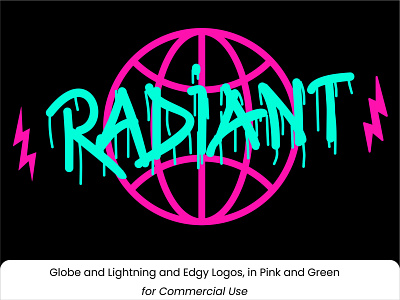 Streetwear Logo Globe and Lightning Edgy Style Design