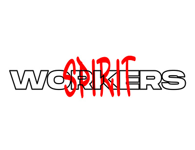 Simple Typography Design "Worker SPIRIT" 3d animation branding clothes design fashion graphic design illustration lettering logo manufacture motion graphics streetwear streetwear icon typography typography design ui vector wordlwide