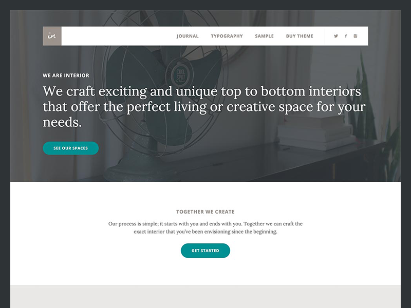 Interior Pro Theme genesis framework serif typography color website
