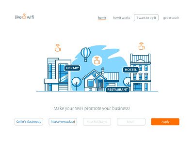 Like WiFi - Landing Page website design