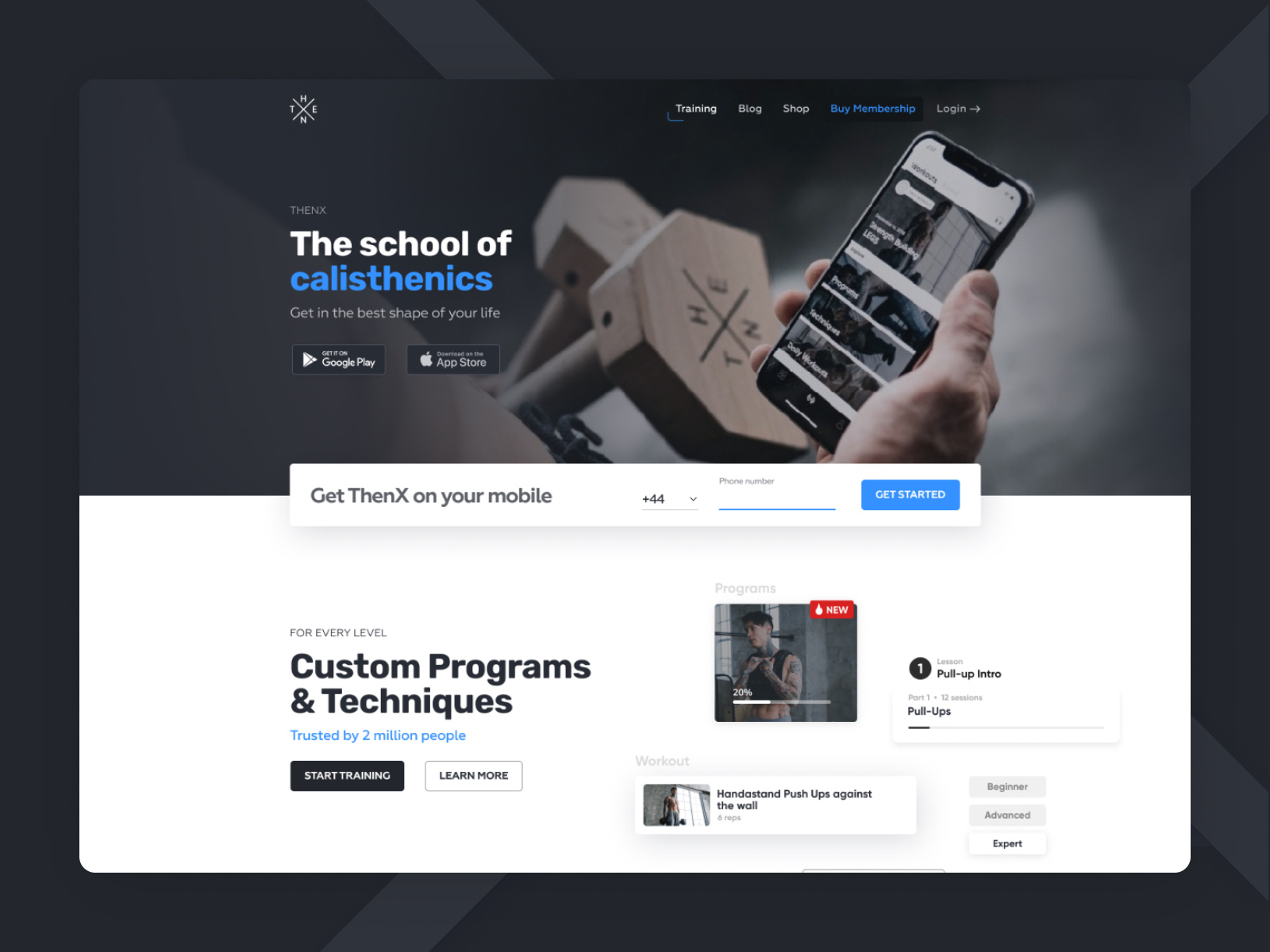 ThenX - Mobile App Landing Page by Dorin Persa on Dribbble