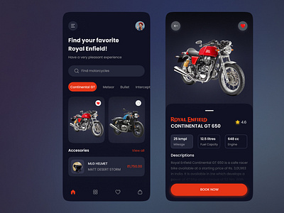 Motorcycle - Mobile App Design