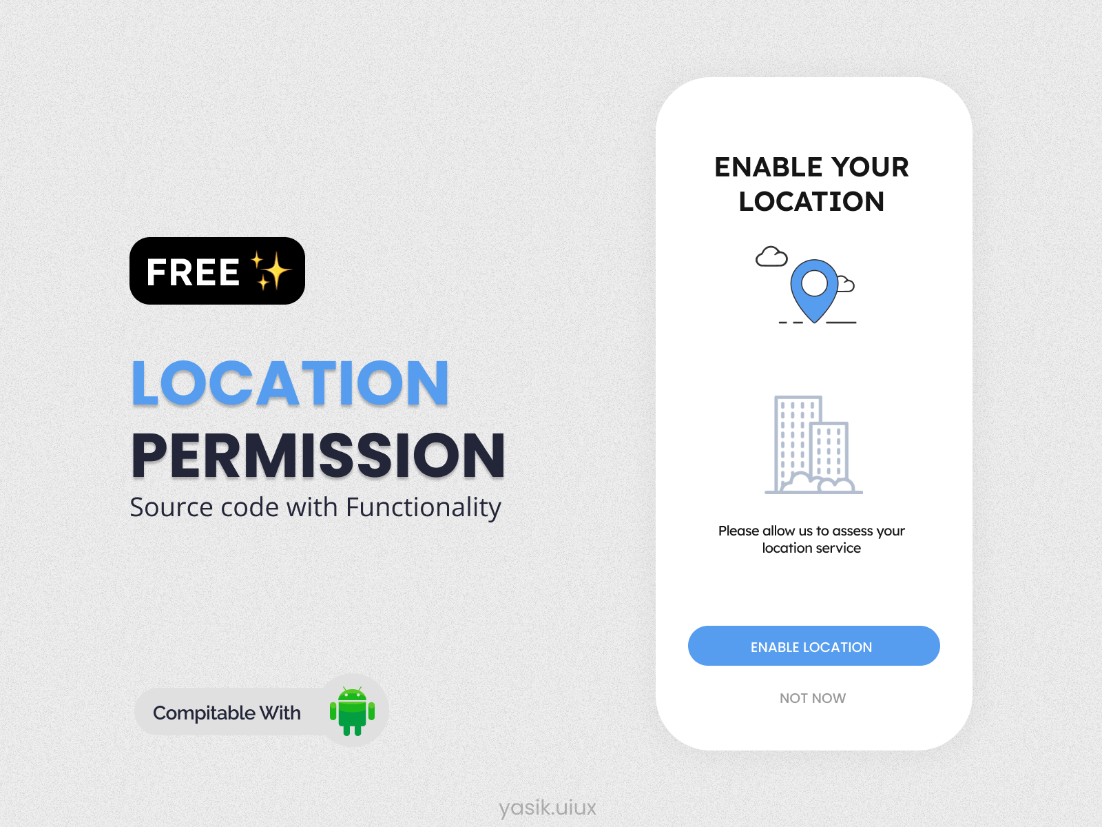 ⚡The Location Permission free Android UI kit android app design gps location minimal permission sourcecode ui ux