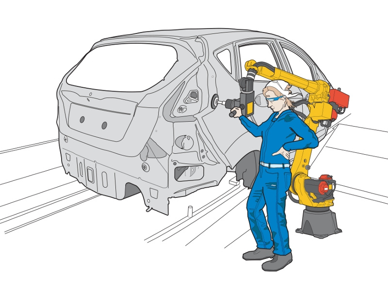 Human Robot Collaboration P Colourfor Web illustration technicalillustration ergonomics ergonomics illustration technical illustrator user manual illustration