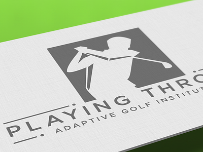 Playing Through Adaptive Golf Logo ai branding business card golf logo