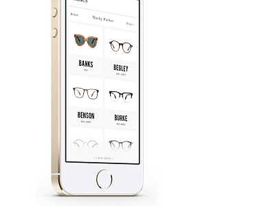 Affiliate Eye Glasses app bebas bell mt ios iphone mockup ui
