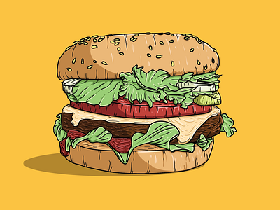 BURGER ILLUSTRATION american food burger burger logo burger menu burgers fast food fast food menu food food illustration illustration patty