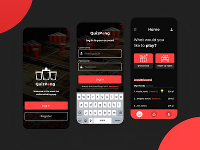 QuizPong App app clean clean ui design illustration interface interfacedesign typography ui ux