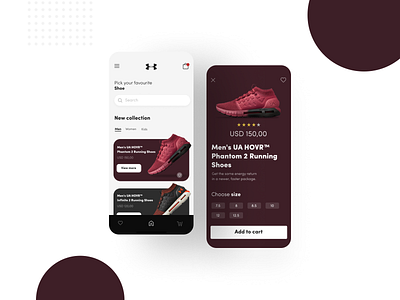 Shoe App app clean ui design interface interfacedesign typography ux