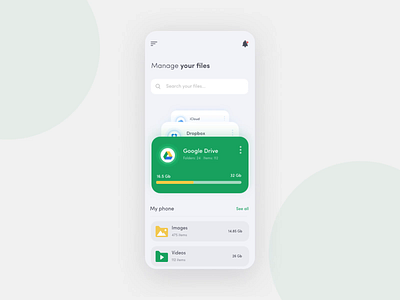 File Manager App after effect animation app clean ui design interface interfacedesign motion design ui ux