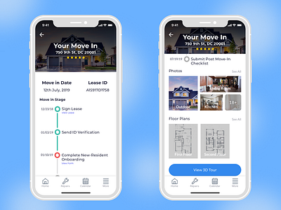 Renters App – Move-in sequence app design property manager renter ui