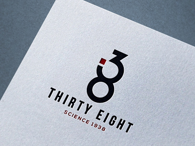 THIRTY EIGHT NUMBER LOGO clean colored colorful creative force lottery lotto luck lucky masculine modern number number logo pink power powerpoint stained glass studio