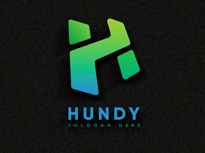 HUNDY - H Letter Logo app brand branding creative flat h hexagon icon letter letter h line logo modern professional solid strong sudio