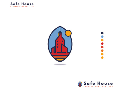 Safe House agency blue branding clean colorful company creative elegant logo modern