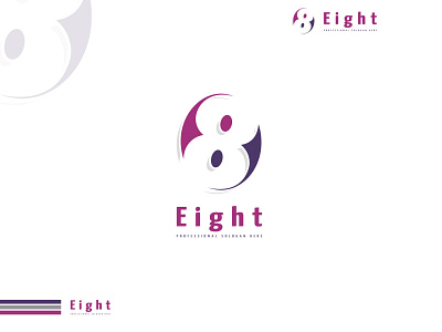 Eight clean creative design elegant logo number 8 numbers vector