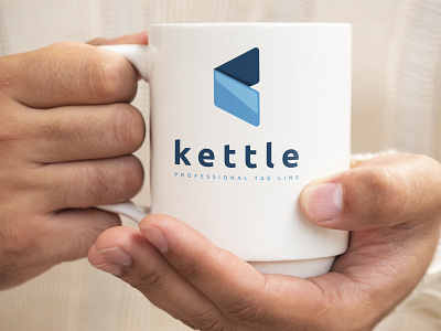 KETTLE app blue branding clean company corporate creative letter logo modern