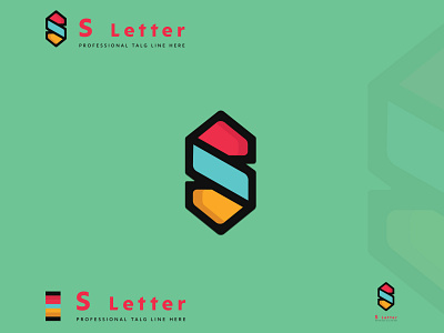 S letter app blue branding clean colorful company design green letter logo modern