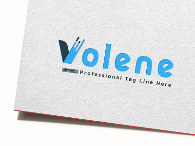 Volene Logo blue branding business clean colorful corporate design letter logo modern