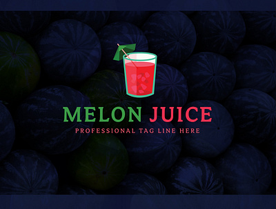 Fresh Fruit Juice Logo cocktail drink food fresh fruit juice bar melon natural organic