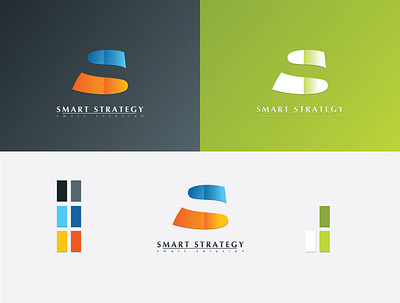 SMART STRATEGY blue branding business clean colorful corporate elegant letter logo modern