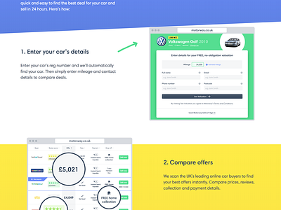 Motorway "How it works" page layout ui web design