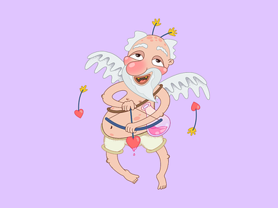 HAPPY CUPID character character design cupid flat flatdesign illustration
